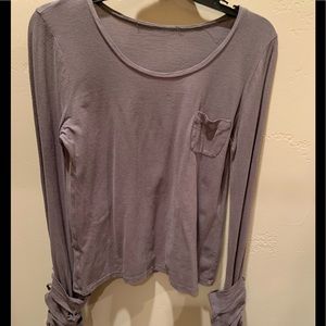 EUC!  Taupe runched long sleeve top
